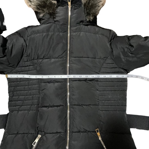 YMI Medium Black and Gold Long Winter Jacket - Picture 5 of 14